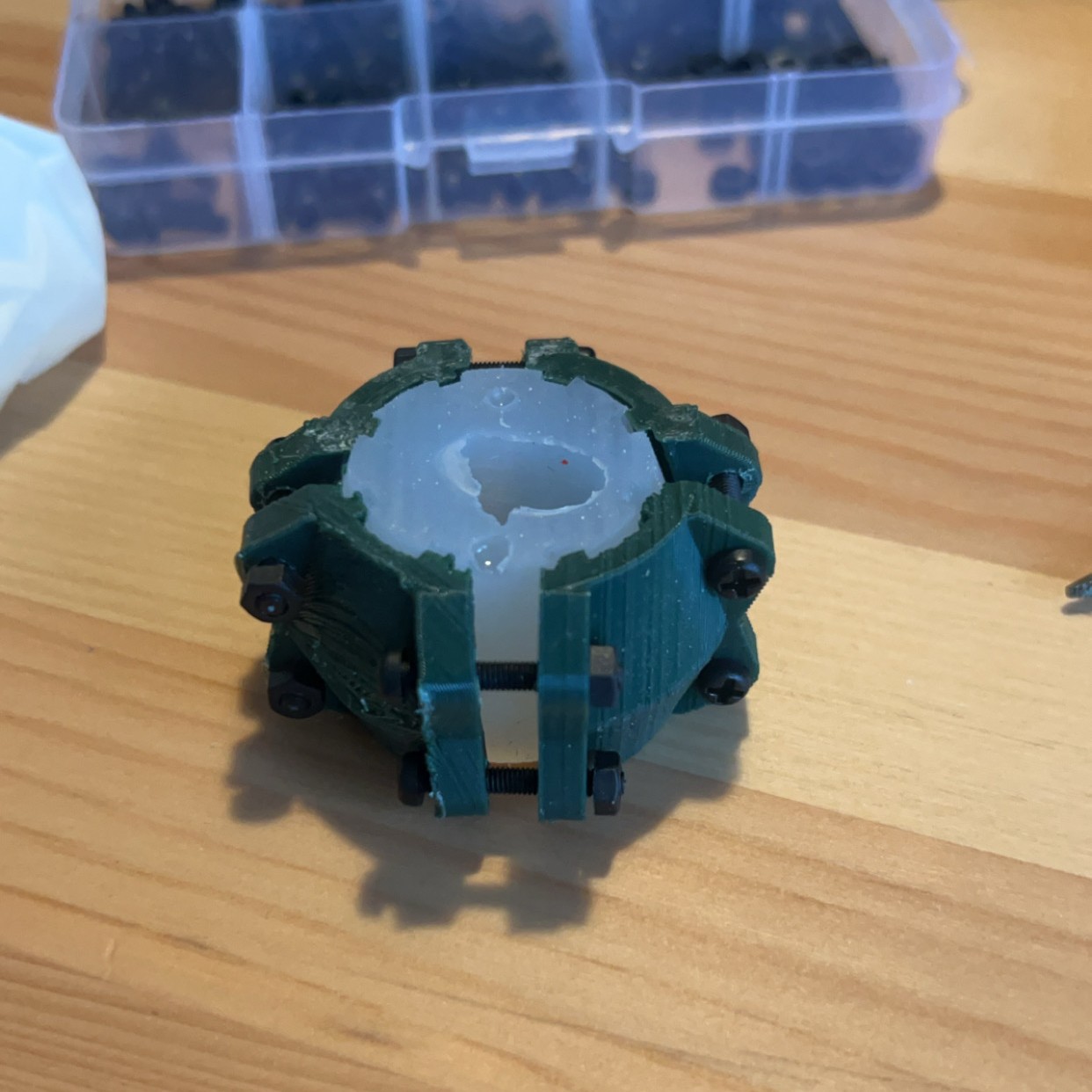 Clamp around silicone